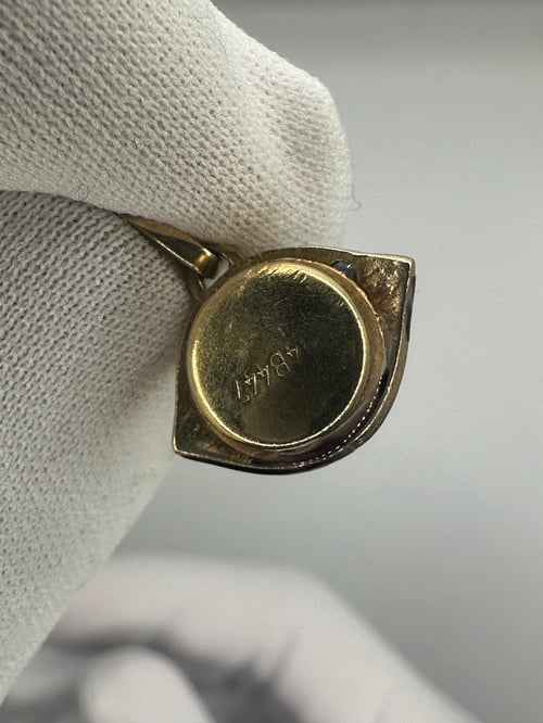 Image of 14K Enamel Evil Eye Pendant