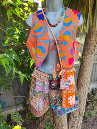 Image 1 of New York Embroidered Waistcoat Top orange with blue 6-12