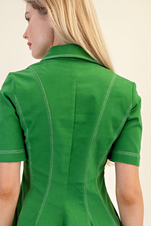 Image of Polo Collar Topstich Dress 