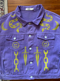 Image 8 of "Crawler" - Purple Printed Denim Jacket