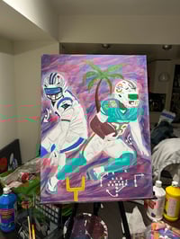 Image 3 of 11x18 DeVon Achane original canvas 