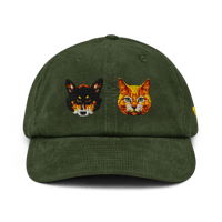 Image 1 of The Little Buddies 🐶🐱🧢 Corduroy Cap (Damp Moss)