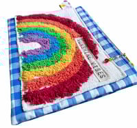 Image 2 of Shaggy Rainbow Pouch - Blue Gingham