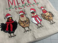 Image 4 of Chicken Christmas Tea Towel