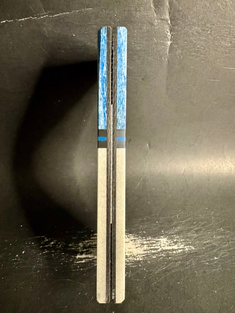 Image of Giraffe Bone & White Glass GLOW Segmented Knife Scales