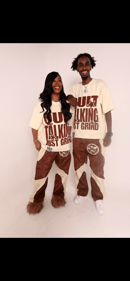 Image 3 of Cream/ Brown Windbreker Set