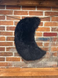 Image 4 of Sheepskin BLACK Wool Leather Shearling Pieces in Roundish Natural Shapes