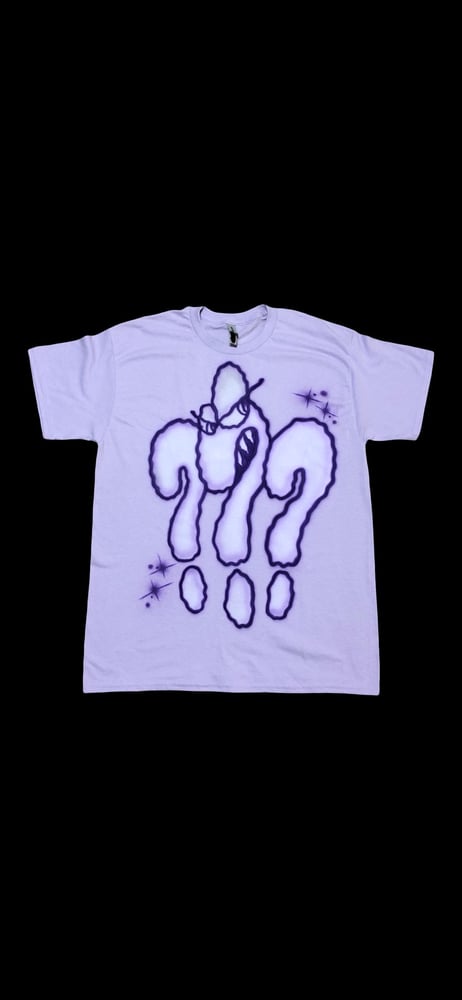 Image of AIR BRUSH TEE SIZE L WHITE/PURPLE