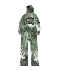Image 1 of Prvn Radiant “Flame” Sweatsuit (Green Washed)