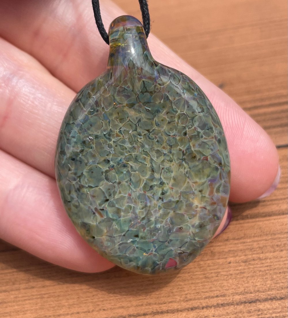 Image of Mossy Glass Worrystone Pendant 