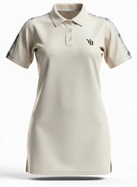 Image 5 of YB Woman’s Basic Beige Cotton Mesh Polo D