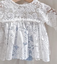 Image 2 of Newborn girls dress for photo shoots | Bella | blue and white| photo props