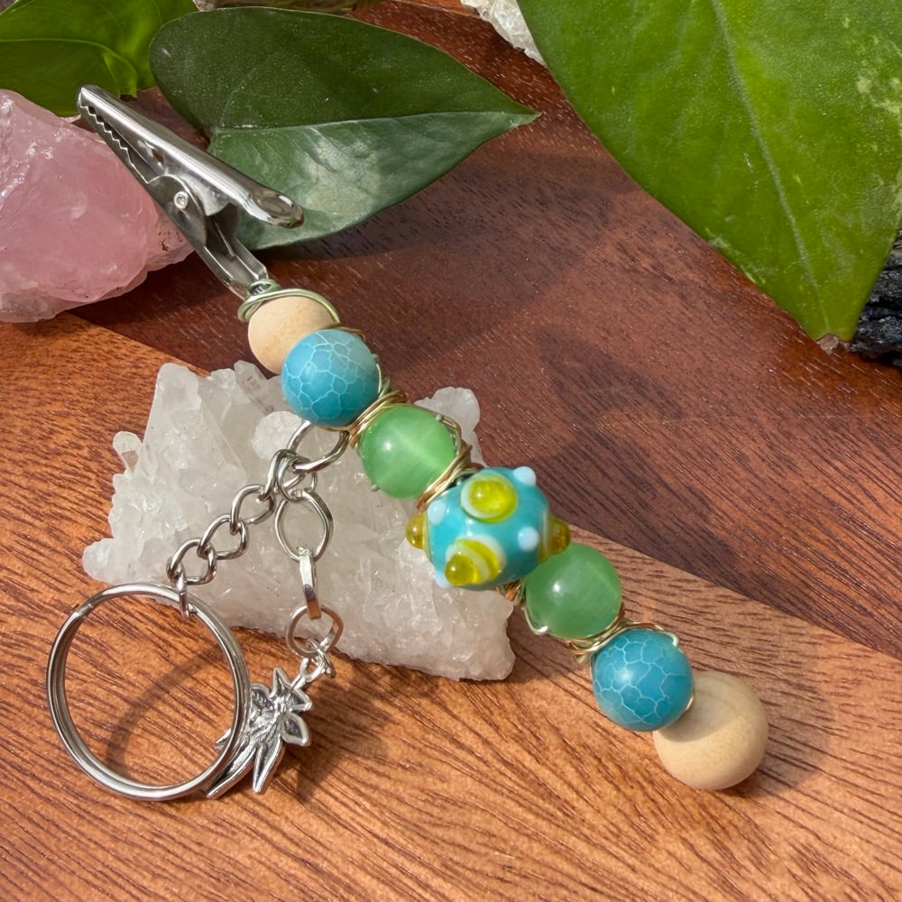 Image of teal terp clip keychain