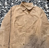 Image 4 of (S) Coldwater Creek embroidered tan suede leather jacket