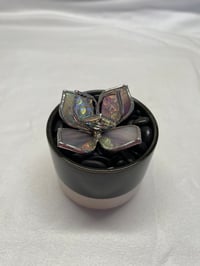 Image 1 of Mini pink and clear iridized potted succulent 