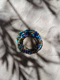 Image 3 of Bracelet 5 rangs, Bleu céleste 