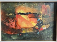 Image 3 of “Trois Bateaux”, 70s original abstract oil on canvas