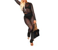 Image 2 of Net See Through Casual Set