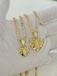 Image 3 of Gold plated Nugget Heart Mary Pendant necklaces for women, Gift for her, necklaces for women