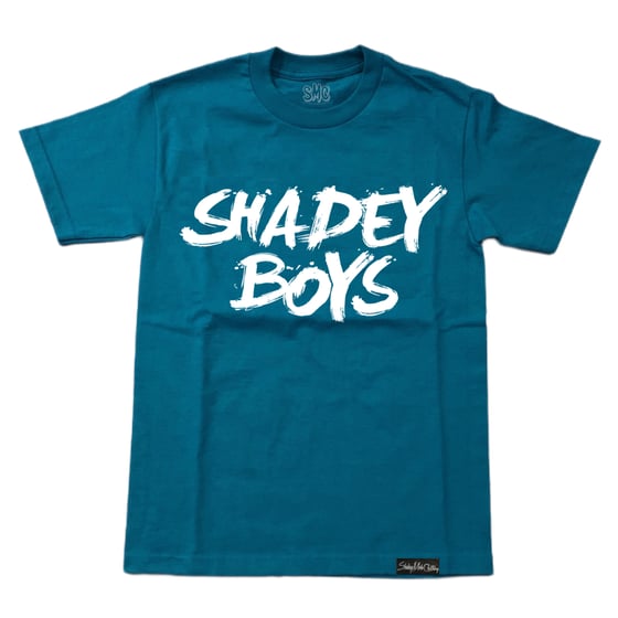 Image of Shadey Boys shirt (Teal/White)