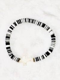 Image 4 of Black Marble Heishi Bracelet