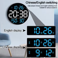Image 11 of LED Wall Clock with Weather and Day Indicator