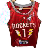 Image 1 of Rockets Mcgrady patchwork crop top 