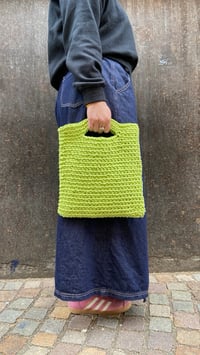 Image 1 of Crochet Tote Bag Verde acido