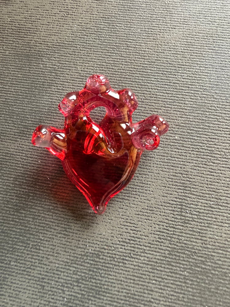 Gold Ruby Anatomical Pop Heart
