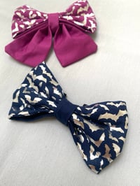 Image 3 of Silver Metallic Bats Bow Tie / Sailor Bow