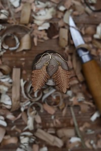 Image 3 of Woodland Fern Leaf Earrings 