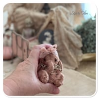Image 2 of Handmade pink elephant wearing a vintage french lace collar