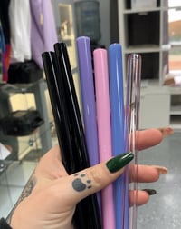 Solid Color 9" Glass Straws