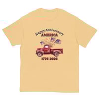 Image 9 of Unisex classic tee, Happy 250th Anniversary America 1776–2026  Patriotic Vintage Truck Tee Shirt
