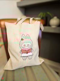 Image 2 of Hand Illustrated Labubu Tote Bags - by Jodi