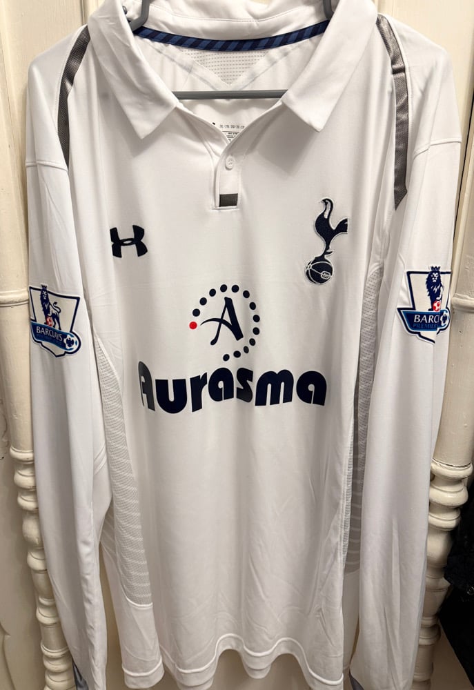 Image of Tottenham Hotspur “BALE 11” 2012/13 Home Long Sleeve Shirt + patches (XXL)