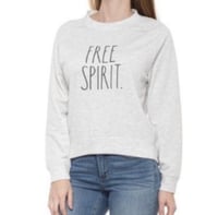 Image 1 of RAE DUNN free spirit crew neck heather gay long sleeve sweatshirt 