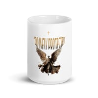 Image 3 of DIVINELY PROTECTED White glossy mug