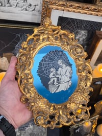 Image 1 of Beautiful 1800s Bible Page "Jesus"  Mirror piece - preserved web