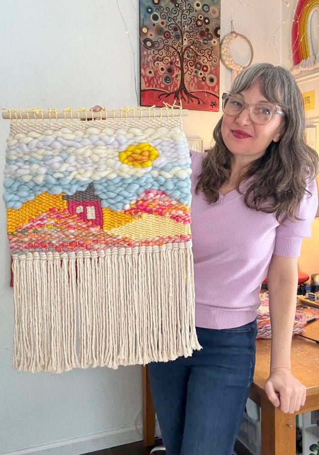 Sweet summer Sunshine. Woven Wall Hanging.