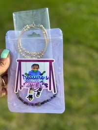 Image 2 of all gold large earrings and necklace