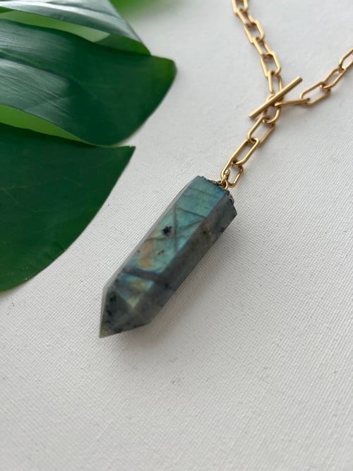 Image of BLURAY • Aqua Labradorite Crystal Necklace