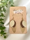 GOLD LEATHER PETAL EARRINGS