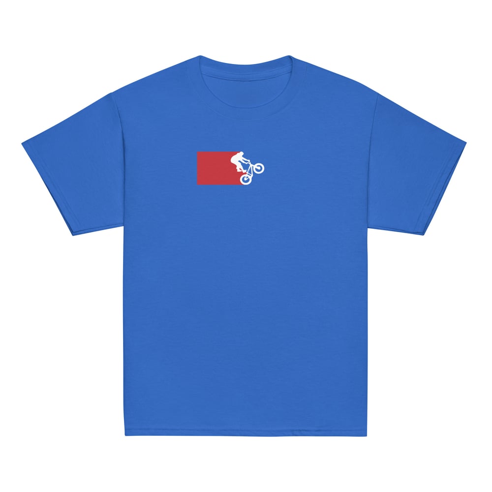 Image of Blue Loud N Lit Sport® box logo Logo Youth Tee