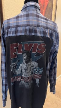Vintage Blue Flannel Shirt Elvis Presley