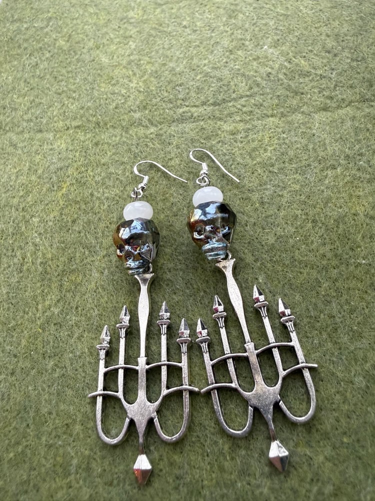 Image of Candelabra skull earrings 