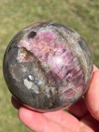Image 12 of Pink Tourmaline & Smoky Quartz Sphere | #2968