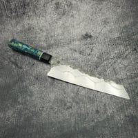 Image 1 of Kiritsuke with hamon and blue Wa handle 