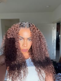 Image 1 of 22 inch DEEP WAVE OMBRE BROWN 13x4 HD LACE WIG
