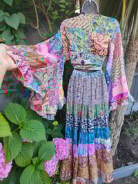 Image 11 of Patchwork trousers / Culottes peach tassle